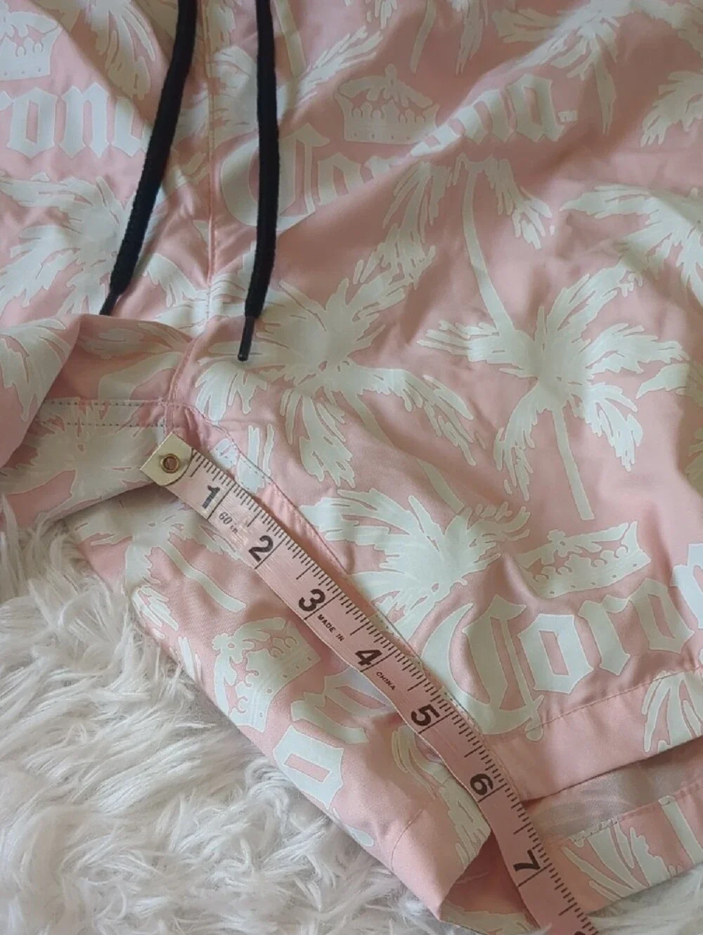 Corona Pink & White Palm-Print Mens Swim Shorts XXL